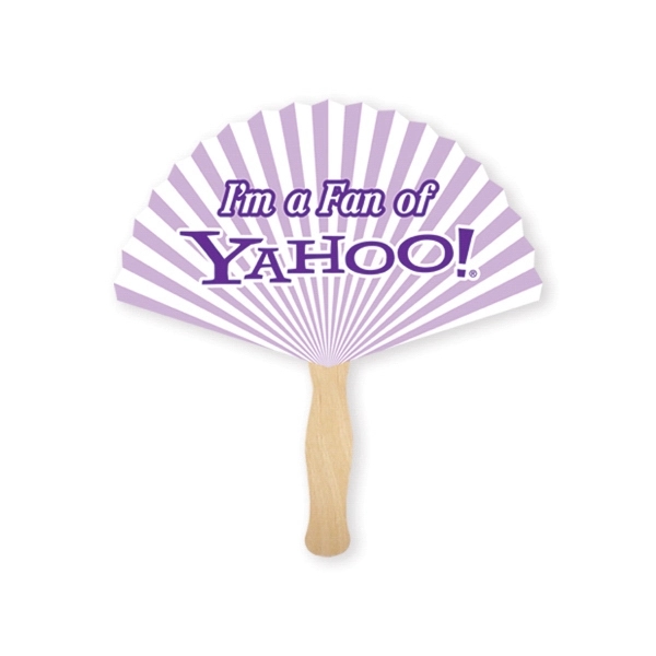 Round triangle shape fan with basswood handle.... from ASI 93520 Ventura Inc