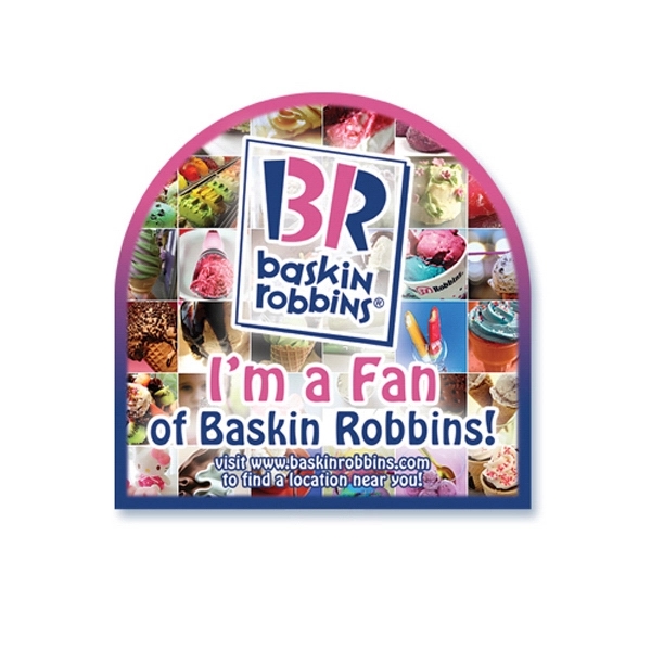 Arch shape stickless hand fan printed on 16 point coated board... from ASI 93520 Ventura Inc