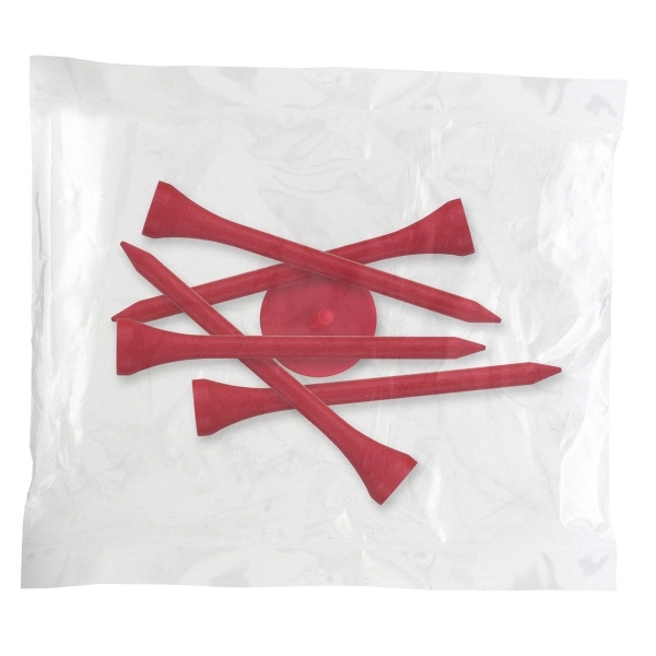 Golf tee poly packet with five tees and one marker.... from ASI 93520 Ventura Inc