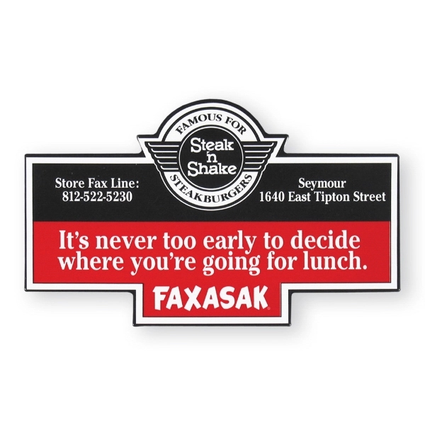 Custom vinyl shape magnet, protected with plastic coating.... from ASI 93520 Ventura Inc