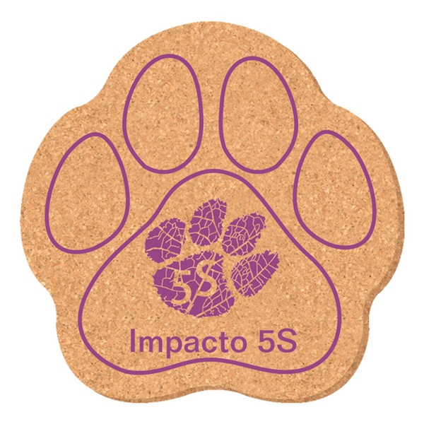 5" Paw Shape Solid Cork Coaster.... from ASI 93520 Ventura Inc
