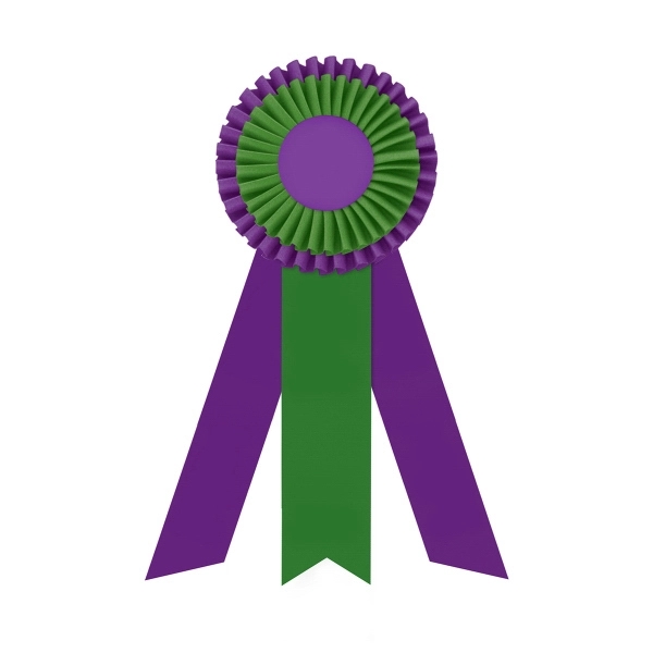 Rosette with 3 streamers, 2" middle dovetail and 1 5/8" sides... from ASI 93520 Ventura Inc