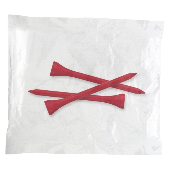 Golf tee poly packet with three wooden tees.... from ASI 93520 Ventura Inc