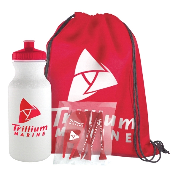Golf kit comes with a polyester drawstring bag, a golf tee... from ASI 93520 Ventura Inc