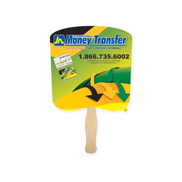 Stock shape Bread hand fan with wood handle ( wood stick)... from ASI 93520 Ventura Inc