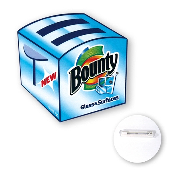 Custom shape chipboard button with a plastic coating, 9-9.9 sq. in.... from ASI 93520 Ventura Inc