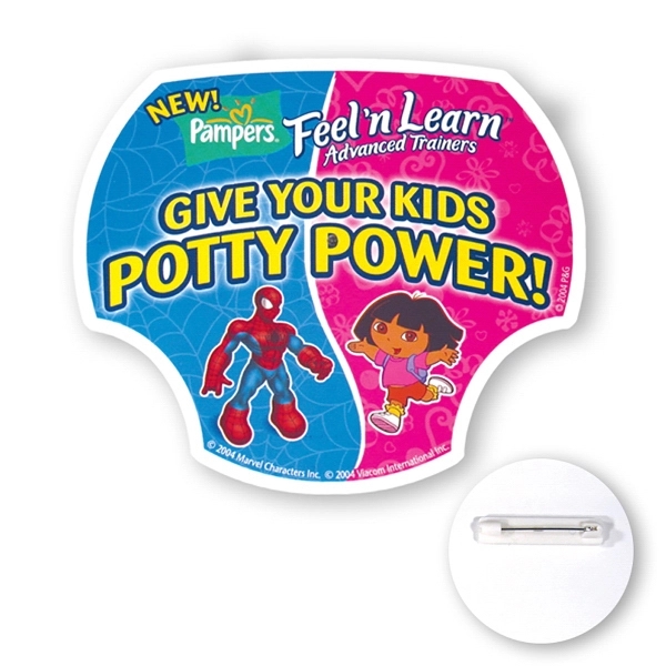 Custom shape chipboard button with a plastic coating 13-13.9 sq. in.... from ASI 93520 Ventura Inc