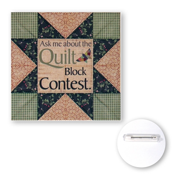 Full color custom shape button made of 30 mil. high impact... from ASI 93520 Ventura Inc