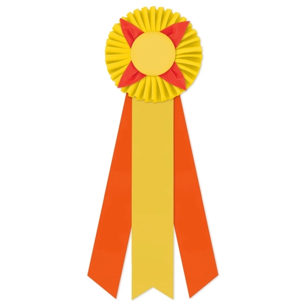 Rosette with 3 streamers, 2" middle dovetail and 1 5/8" sides... from ASI 93520 Ventura Inc