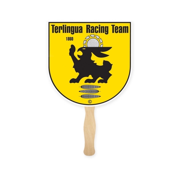 Arch shape hand fan with wood handle ( wood stick) attached.... from ASI 93520 Ventura Inc