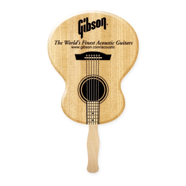 Sandwich style stock shape Guitar hand fan with wood handle attached... from ASI 93520 Ventura Inc