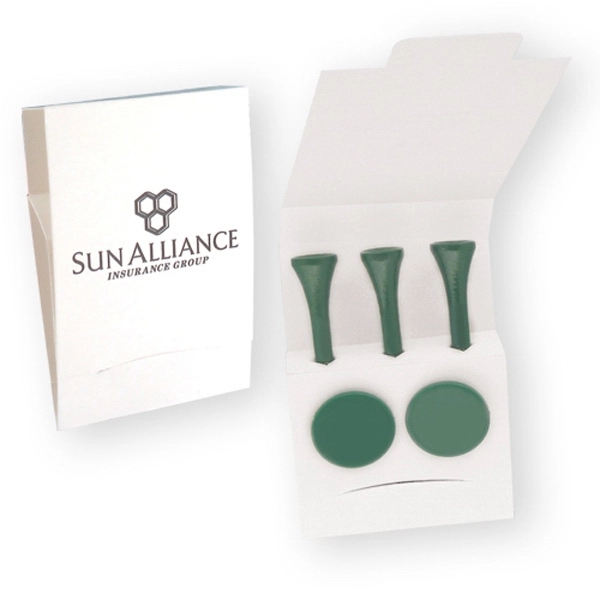 Golf tee matchbook packet with 3 tees and 2 markers.... from ASI 93520 Ventura Inc
