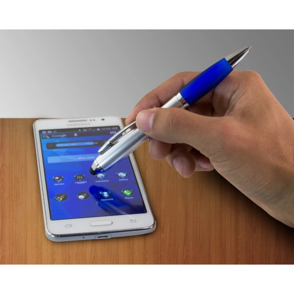 Jaylin twist-action ballpoint pen with hourglass barrel design and colored rubberized... from ASI 40544 Binaco