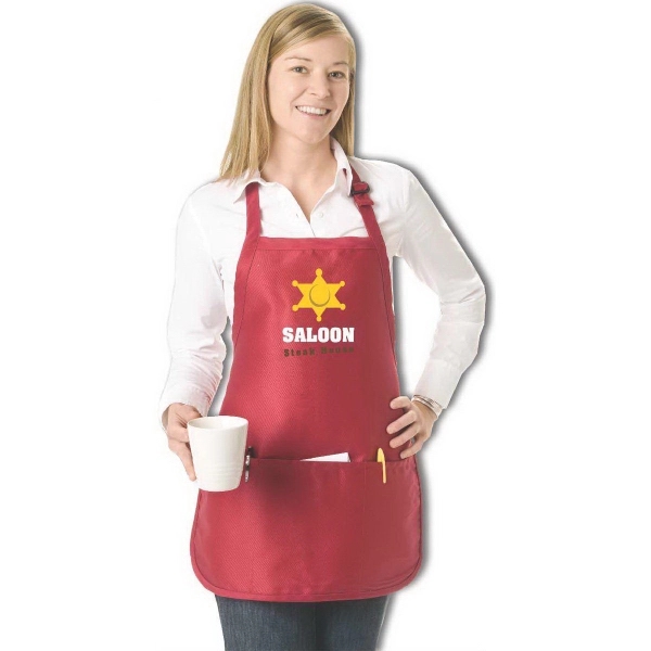 A mid-length 3-pouch apron featuring an adjustable neck, 24" long waist... from ASI 36558 Aprons, Etc.