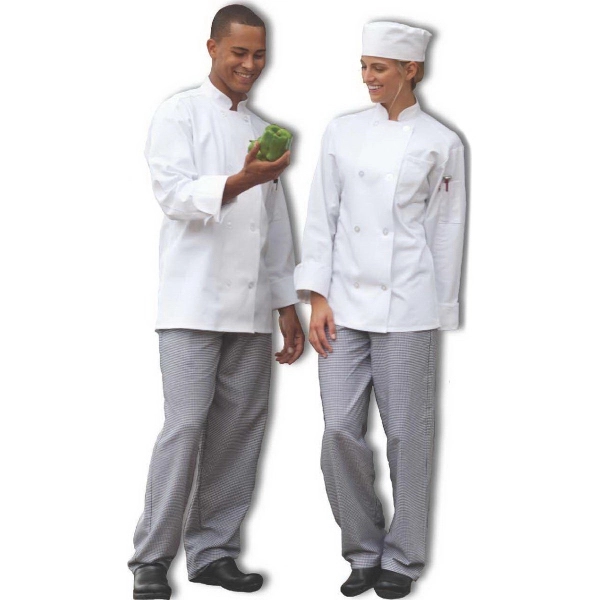 Economy-style chef coat with bar tacked and reinforced construction with mitered... from ASI 36558 Aprons, Etc.