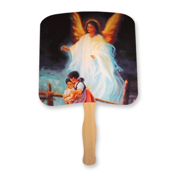 Religious hand fan with 16 point coated board stock and 8"... from ASI 93520 Ventura Inc