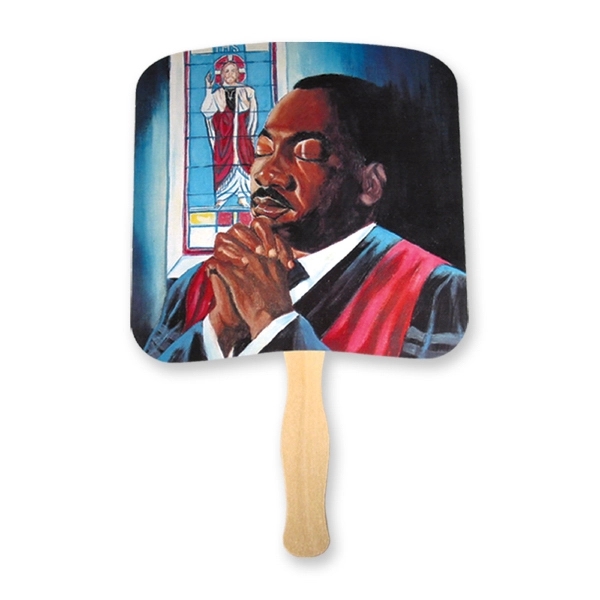 Religious hand fan with 16 point coated board stock and 8"... from ASI 93520 Ventura Inc