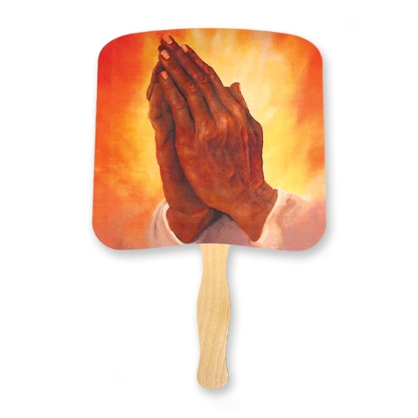 Religious hand fan with 16 point coated board stock and 8"... from ASI 93520 Ventura Inc