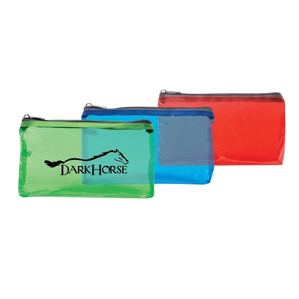 Tinted jelly zipper pouch measuring 9" x 5.25" with a 1.5"... from ASI 37980 Bagworld