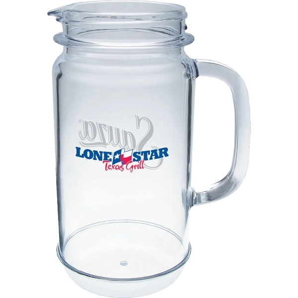 32 oz. Heavy Plastic Clear Mason Jar Pitcher with Handle. ... from ASI 61952 Howw Mfg Co Inc / Howw USA