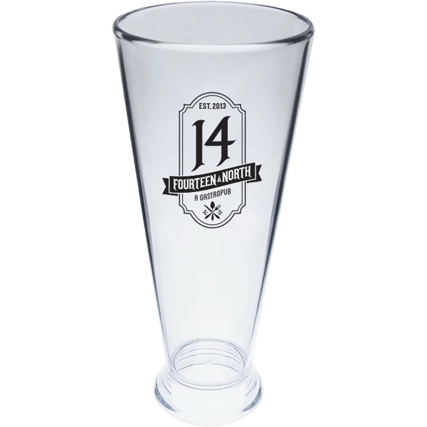 Heavy Clear Plastic Pilsner Glass.  Made in USA of styrene... from ASI 61952 Howw Mfg Co Inc / Howw USA