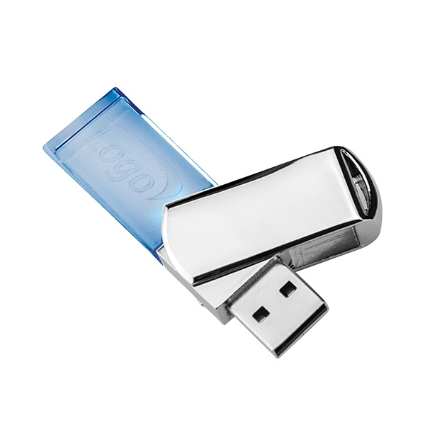 USB drive made of metal with a crystal end that lights... from ASI 63776 KTI Networks Inc / KTI Promo