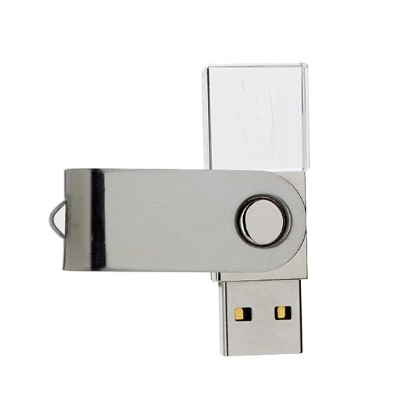 USB drive made of metal with a crystal end that lights... from ASI 63776 KTI Networks Inc / KTI Promo