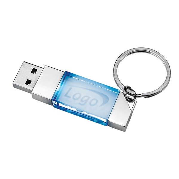 USB drive made of metal with a crystal end that lights... from ASI 63776 KTI Networks Inc / KTI Promo