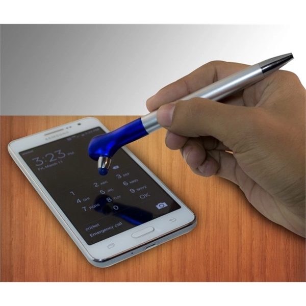 Plastic ballpoint pen with twist-action ballpoint pen and soft touch stylus... from ASI 40544 Binaco