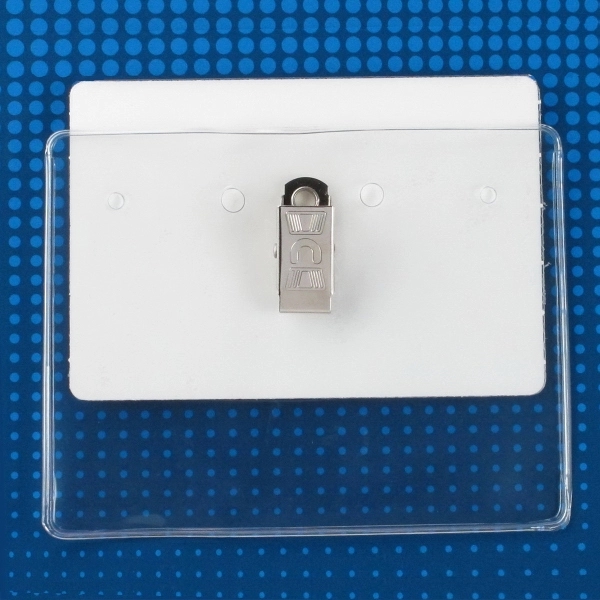 These economical clip-on vinyl badge holders are ideal for short-time use... from ASI 79898 Promovision / PROMOVISION