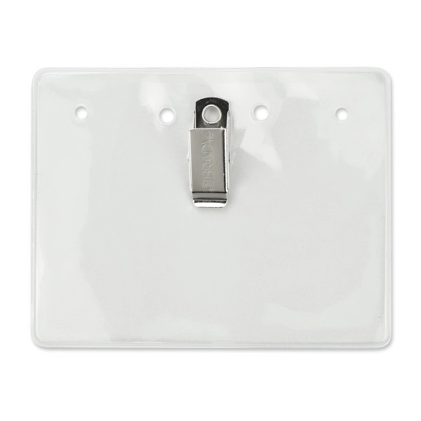 Event-size badge holder features the patented Brady Clothing-Friendly clip; stays securely... from ASI 79898 Promovision / PROMOVISION