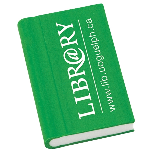 Book Eraser. Colored cover and white pages.... from ASI 42920 Busrel Inc