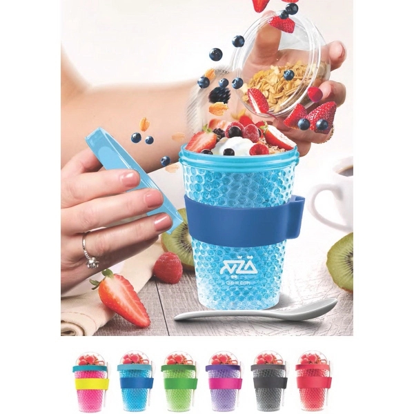 Double wall container with melamine spoon.... from ASI 31518 ADNART / Ad-N-Art