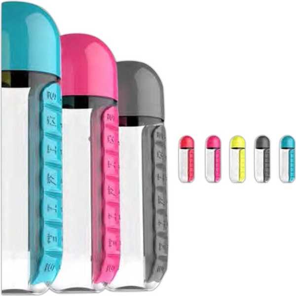 Pill Organizer Water Bottle with portable cup.... from ASI 31518 ADNART / Ad-N-Art