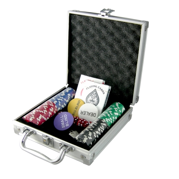 One hundred piece poker set with case.... from ASI 37783 Beyond Mfg (B M F G) Int'l / Poker N' Games