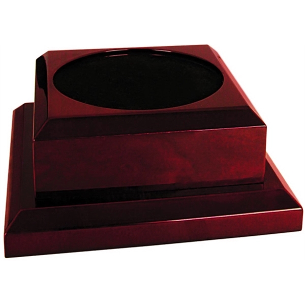 5.5" x 5.5" x 2.125" Cherrywood basketball display stand.... from ASI 92531 Unique Custom Products / UCP