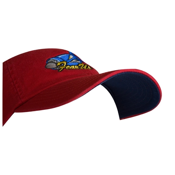 6-panel, unstructured chino twill cap with contrasting undervisor.... from ASI 80129 Quake City Caps