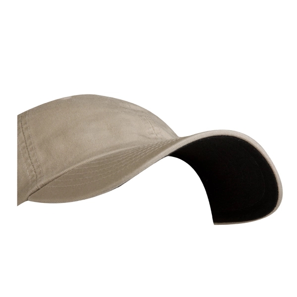 6-panel, unstructured chino twill cap with contrasting undervisor.... from ASI 80129 Quake City Caps