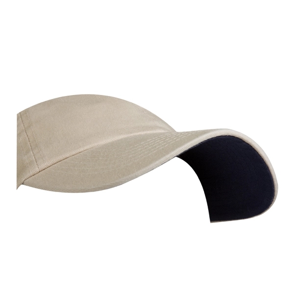 6-panel, unstructured chino twill cap with contrasting undervisor.... from ASI 80129 Quake City Caps