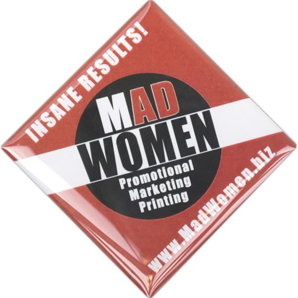 Gloss finished, diamond-shaped button with a standard safety pin back.... from ASI 59080 Halls & Company