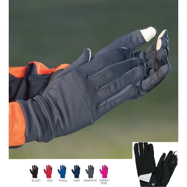Adult sized gloves with metallic dobby tech tips that are sold... from ASI 37461 Augusta Sportswear