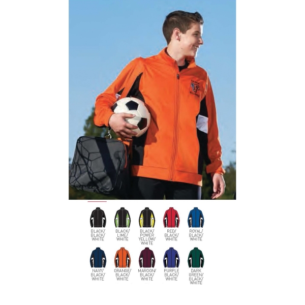 Adult jacket made of heavyweight polyester with contrast inserts and side... from ASI 37461 Augusta Sportswear