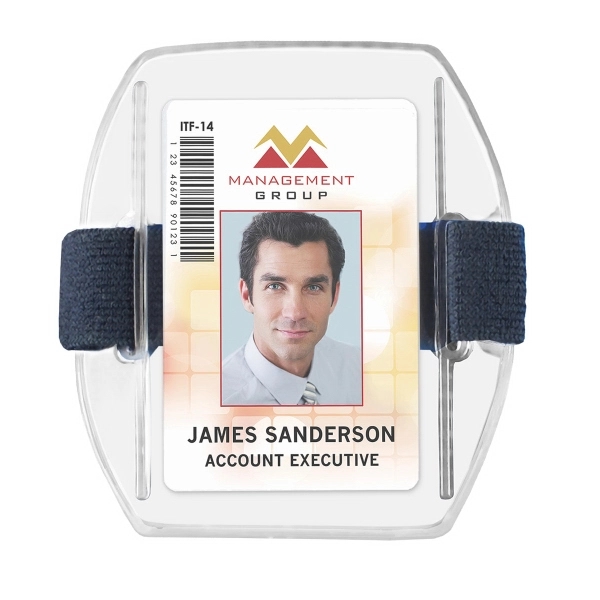 Armband style clear vinyl badge holders are great for active personnel... from ASI 79898 Promovision / PROMOVISION