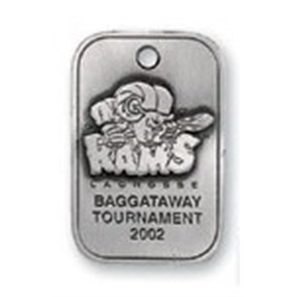 Custom shape pewter dog tag with ball chain.... from ASI 53697 Faro Products