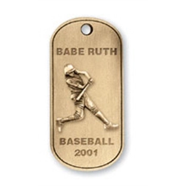 Custom shape colonial dog tag with ball chain.... from ASI 53697 Faro Products