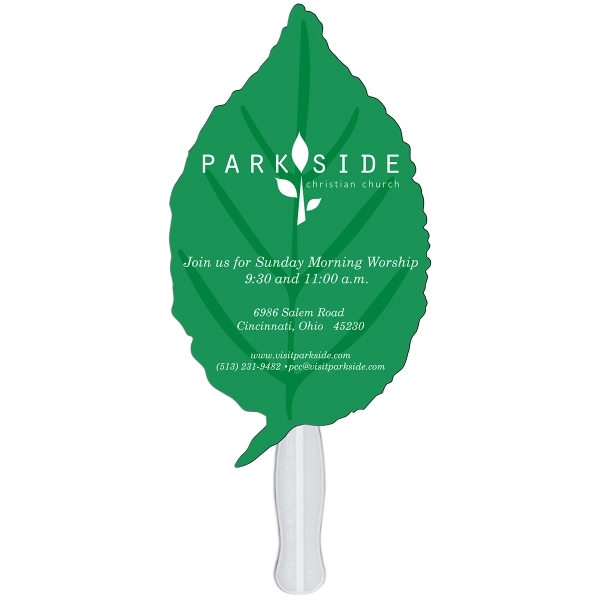 Leaf shaped fan made with heavy 22 pt. high density white... from ASI 67620 Lion Circle Corp / Lion/Circle