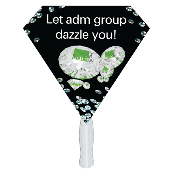 Diamond shaped fan made with heavy 22 pt. high density white... from ASI 67620 Lion Circle Corp / Lion/Circle