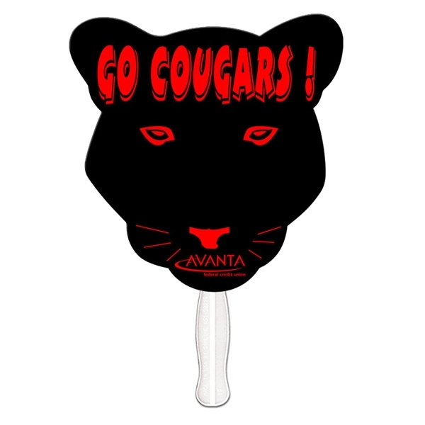 Cougar shaped fan made with heavy 22 pt. high density white... from ASI 67620 Lion Circle Corp / Lion/Circle