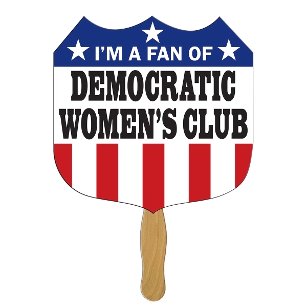 Interstate sign shaped fan made with heavy 22 pt. high density... from ASI 67620 Lion Circle Corp / Lion/Circle