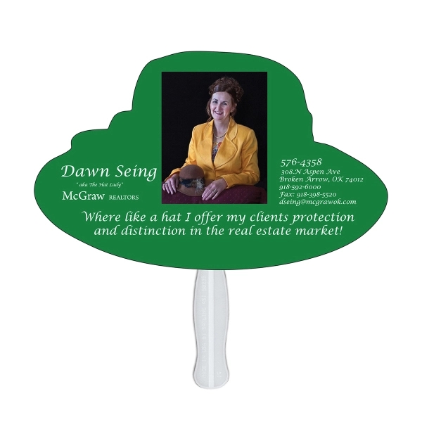 Dress hat shaped fan made with heavy 22 pt. high density... from ASI 67620 Lion Circle Corp / Lion/Circle